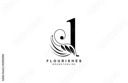 Lowercase Letter L Linked Beauty Flourish Logo Design Concept