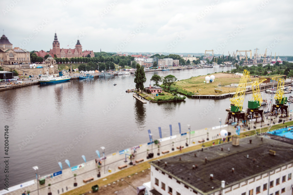 Obraz premium Szczecin cityscape on a sunny day, Poland, Europe.