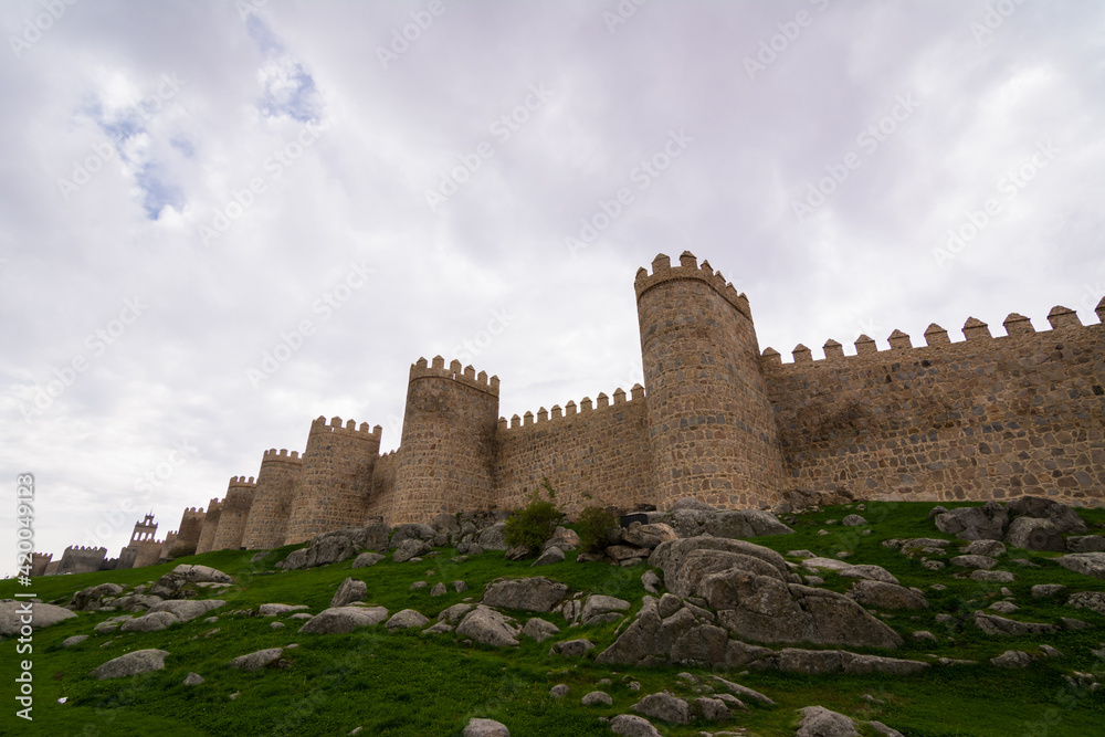 Walls of Medieval Fortress in Spain