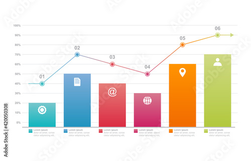 Bar Chart Graph Diagram Statistical Business Infographic Element Template