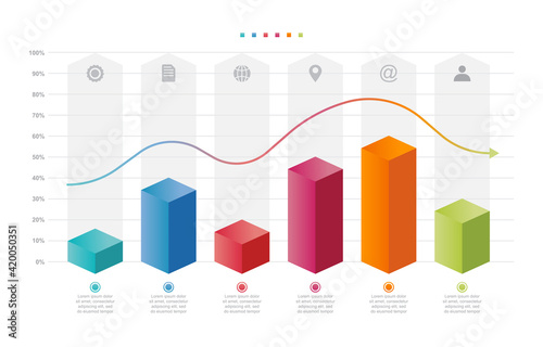Bar Chart Graph Diagram Statistical Business Infographic Element Template
