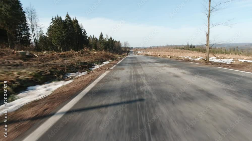 a motorbike drives near bicyclist pov a motorbike drives near bicyclist pov