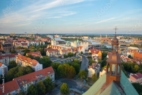 Szczecin cityscape on a sunny day, Poland, Europe.