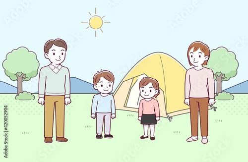 家族でキャンプ