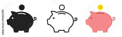 Slika na platnu Piggy bank icon