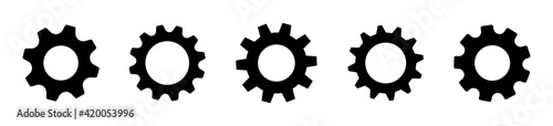 Gear icon set, Cogwheel isolated on white background, vector illustration