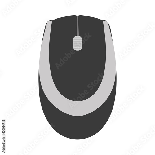 PC computer mouse vector illustration technology with button equipment device icon. PC object isolated white symbol. Modern electronic mouse with scroll pointer tool shape. Computer device accessory