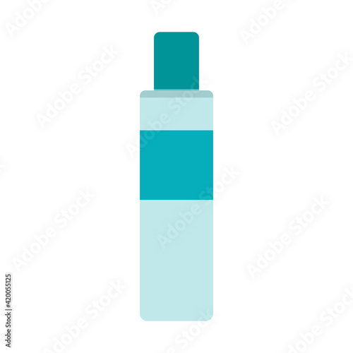 Cosmetic bottle beauty vector illustration icon care design. Product cosmetic bottle skin flat spa symbol hygiene health isolated white icon. Female container tube object package skincare beauty