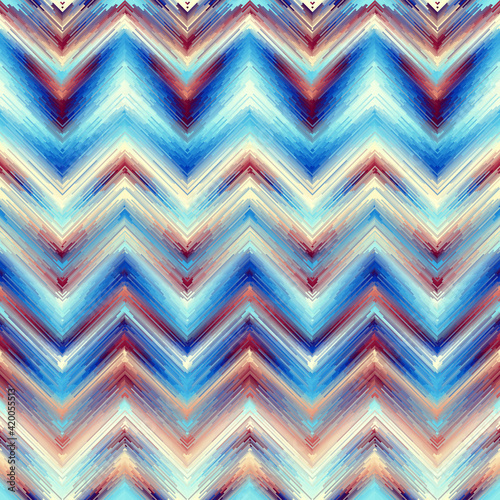 Seamless vector pattern. Blur defocused chevron pattern in grunge style.