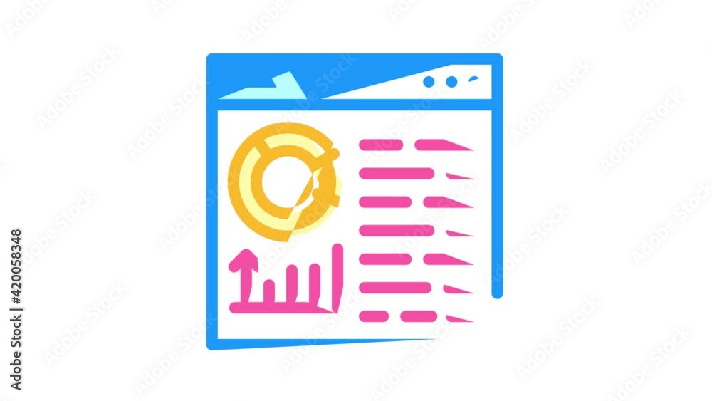 infographic seo optimization color icon animation