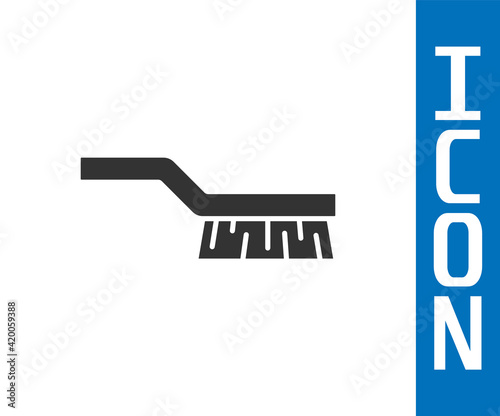 Grey Pool table brush icon isolated on white background. Biliard table brush. Vector