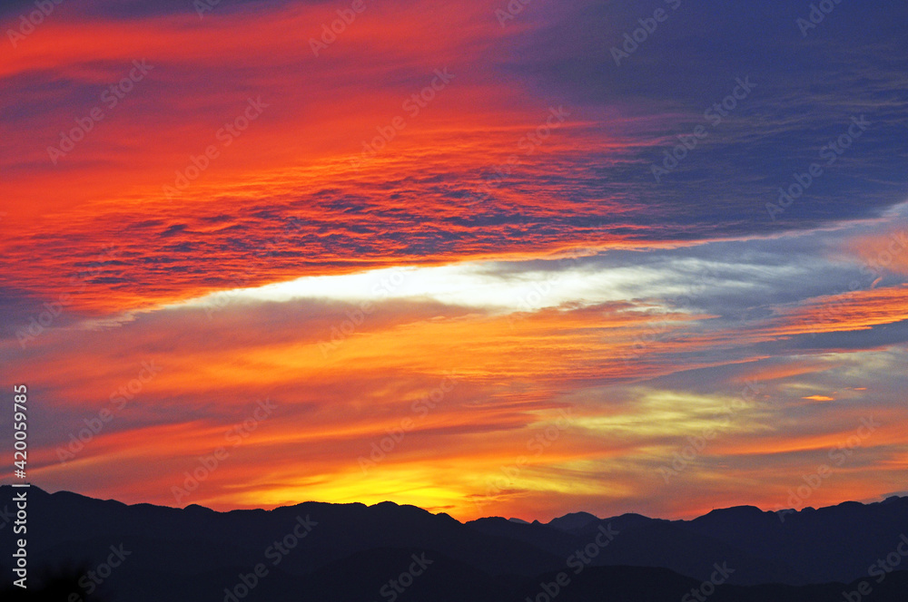 glory sunset with cloud