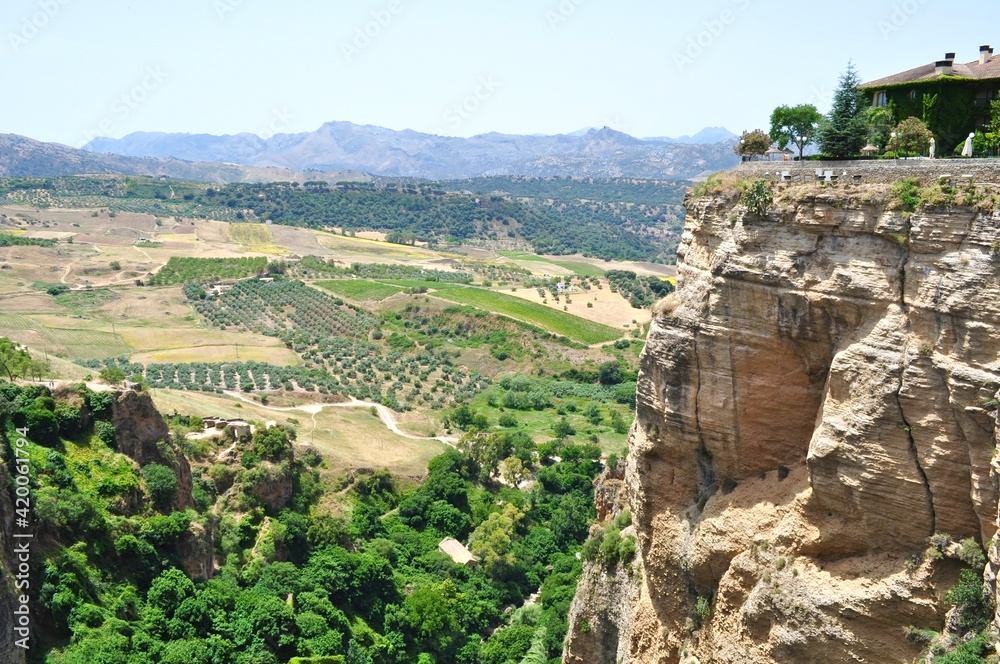 Andalusia landscape from town of Ronda, Spain
