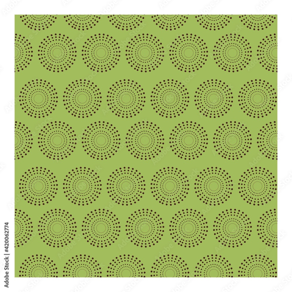 Seamless pattern with abstract geometric pattern on green background. Suitable for textile, fabric, cover, wallpaper, background, decoration
