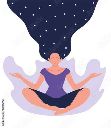 woman sitting meditating