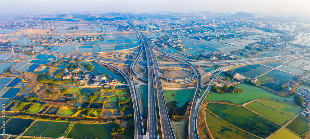 Aerial view of the new highway in Hangzhou.