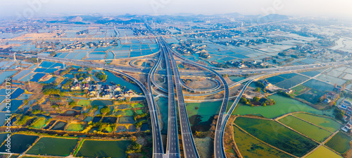 Aerial view of the new highway in Hangzhou.