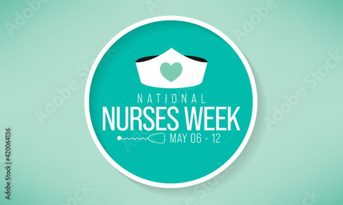 National Nurses week is observed in United states from May 6 to 12 of each year, to mark the contributions that nurses make to society. Vector illustration.