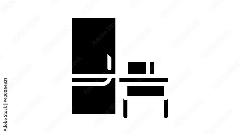coworking litchen furniture glyph icon animation coworking litchen furniture glyph icon animation
