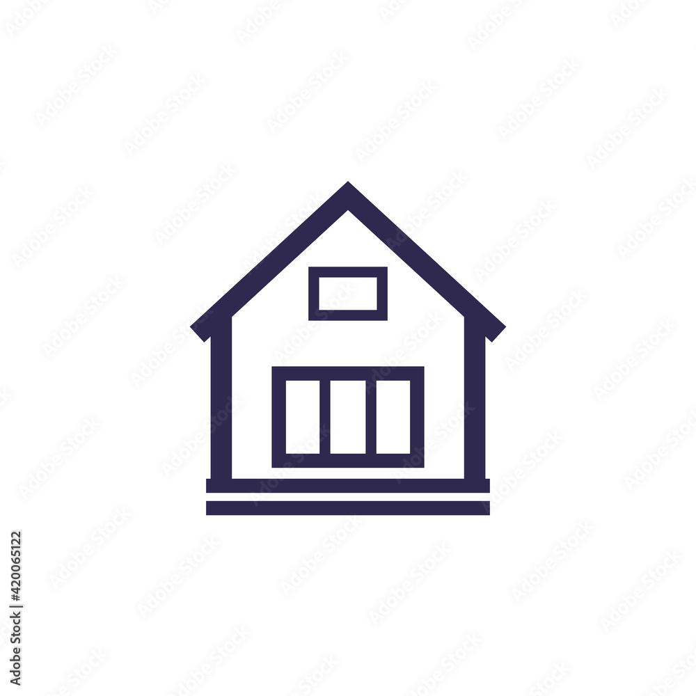 modern house icon on white modern house icon on white