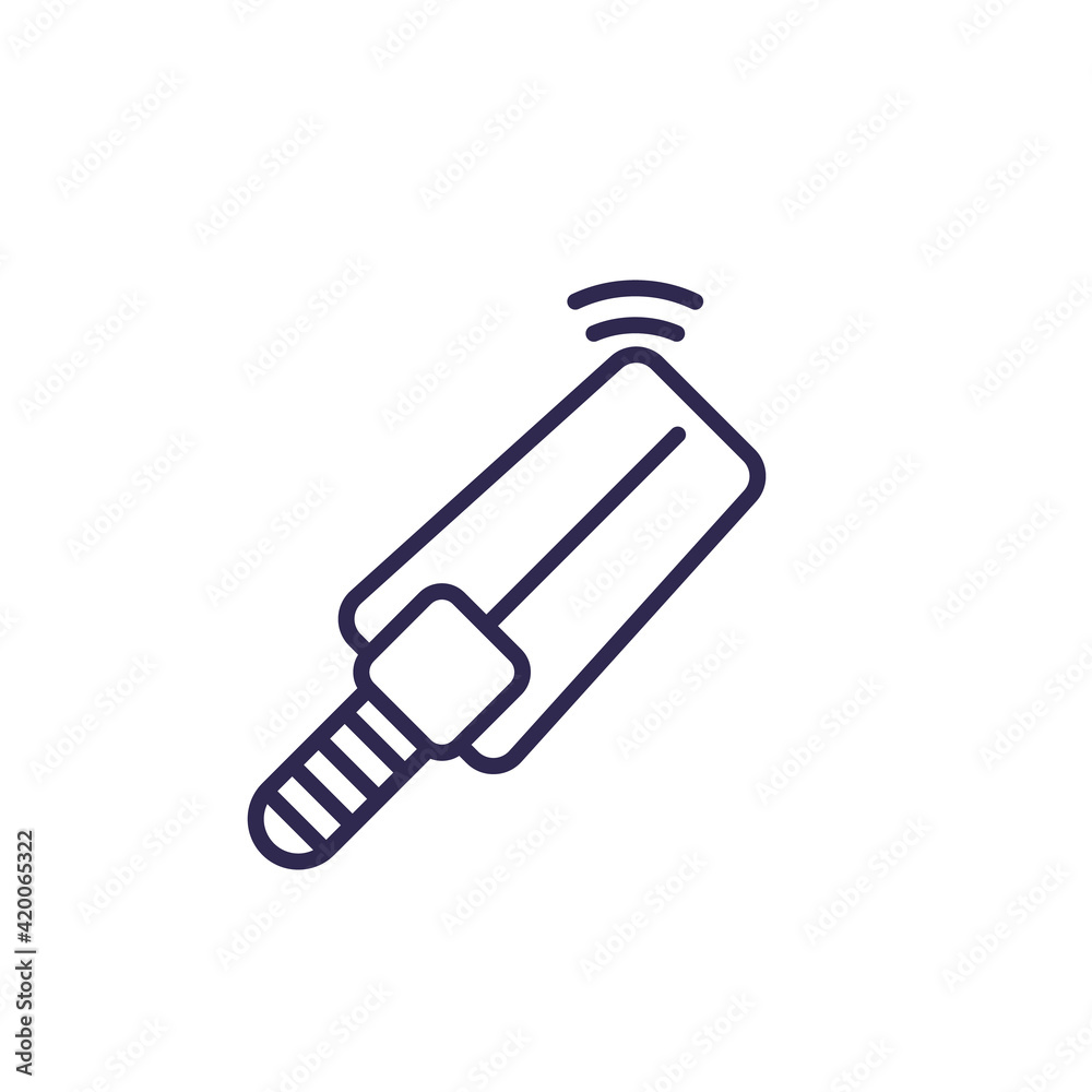 metal detector line icon on white metal detector line icon on white