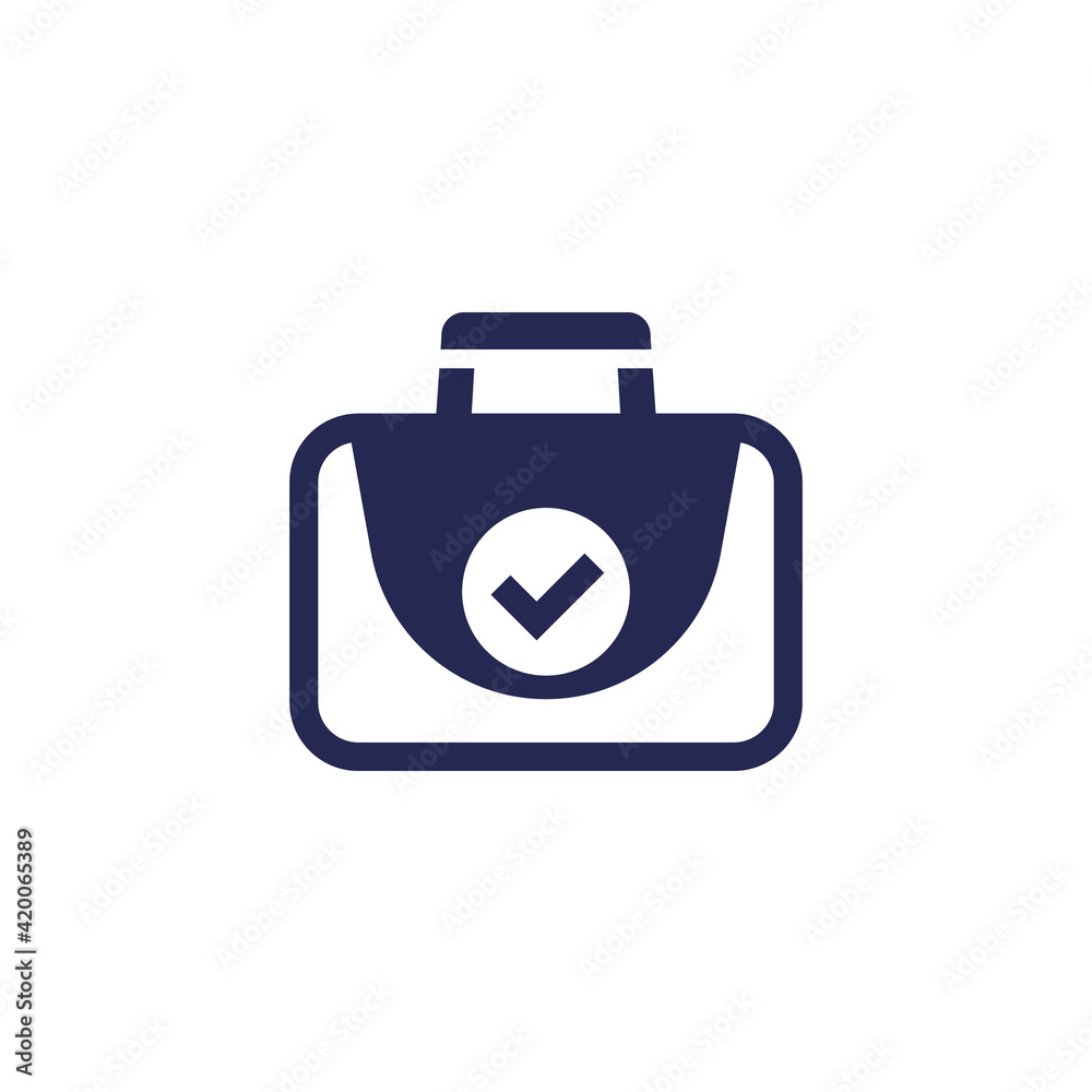 Obraz premium portfolio icon with a checkmark