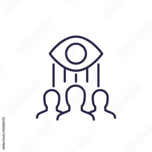 monitoring group line icon on white