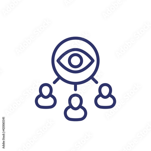 monitoring group, observers line icon