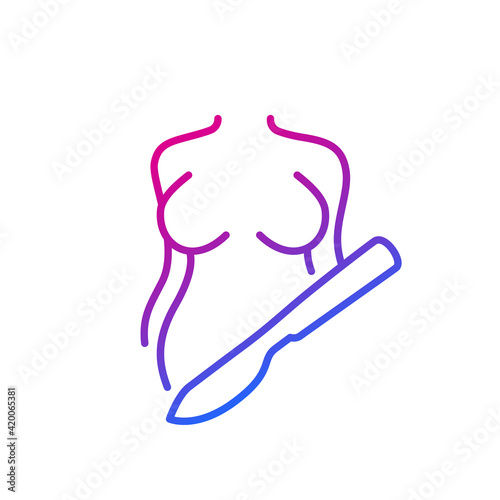 plastic surgery line icon with woman body