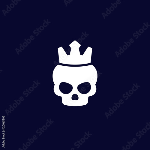 Dead king logo design with skull and crown