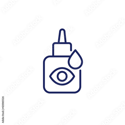 Eye drop bottle line icon