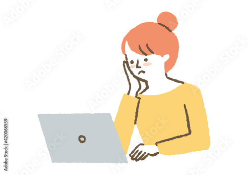 仕事中に考える女性02