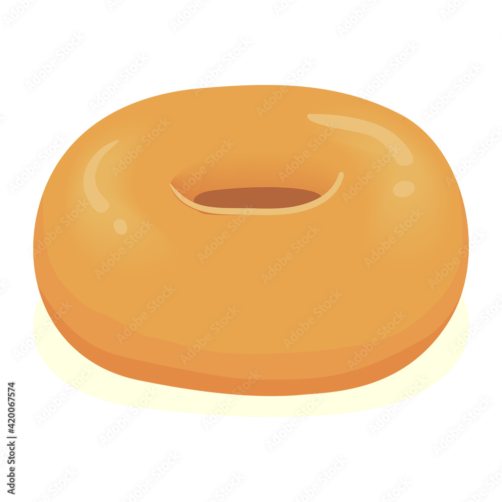 Vector Illustration of a Plain Fresh Bagel Vector Illustration of a Plain Fresh Bagel