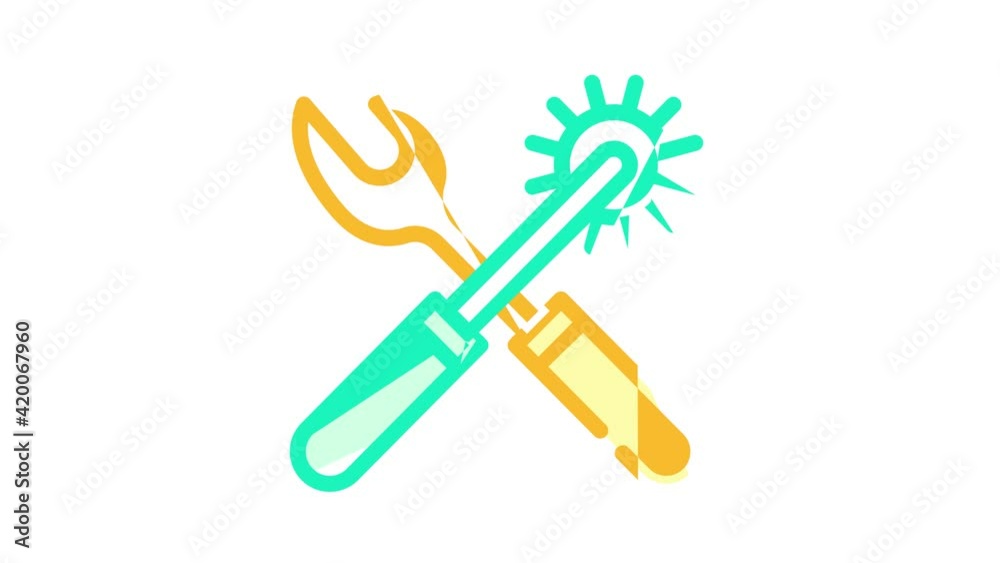 rasper and hole punch for eyelets and buttons color icon animation rasper and hole punch for eyelets and buttons color icon animation