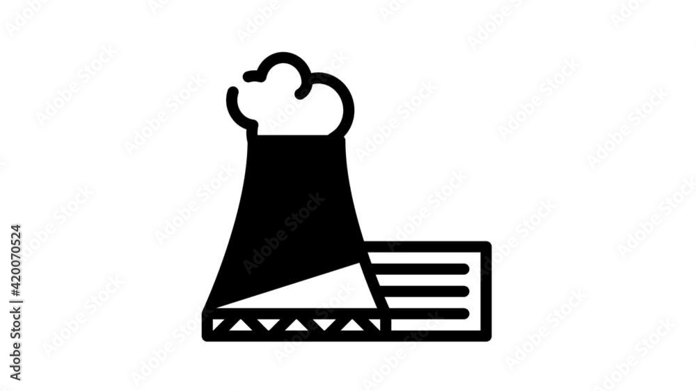 nuclear power station black icon animation nuclear power station black icon animation