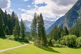 Beautiful mountain valley in the summer time,  European Alps.