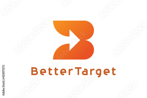 Letter B creative arrow technological target logo
