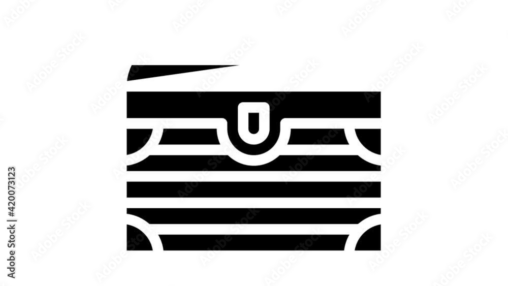 medieval chest glyph icon animation medieval chest glyph icon animation