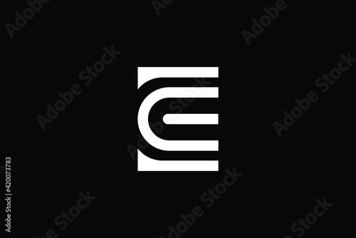 Fényképezés EC logo letter design on luxury background