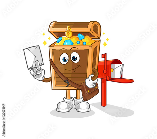 treasure postman vector. cartoon character