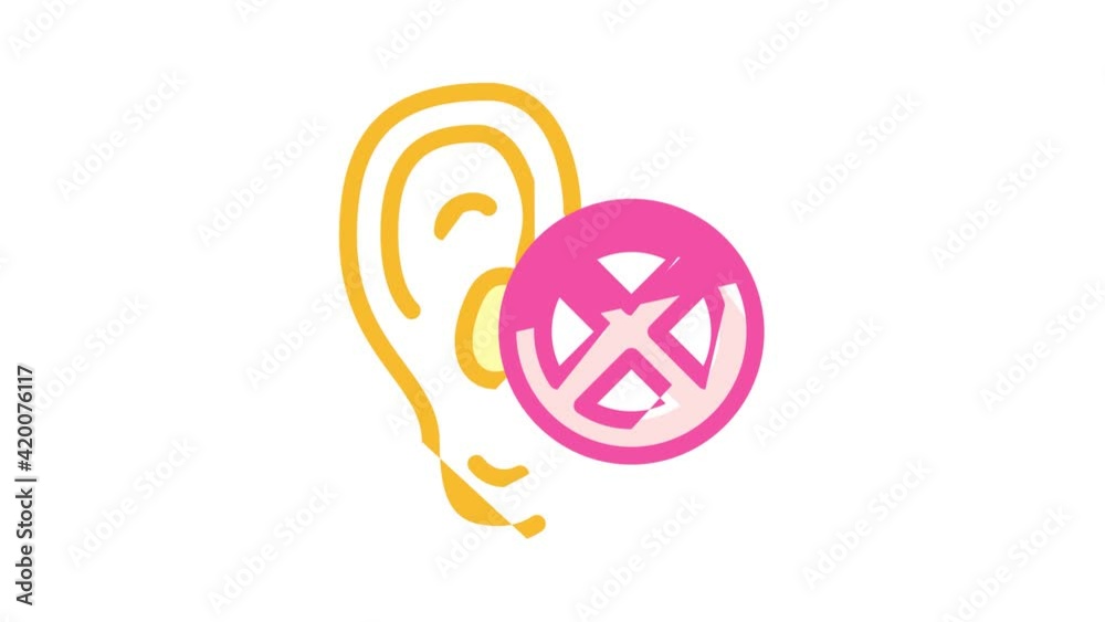 deafness disease color icon animation deafness disease color icon animation