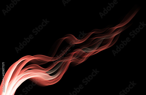 Abstract red smoke on a black background.