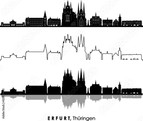 ERFURT Thüringen Germany City Skyline Vector

