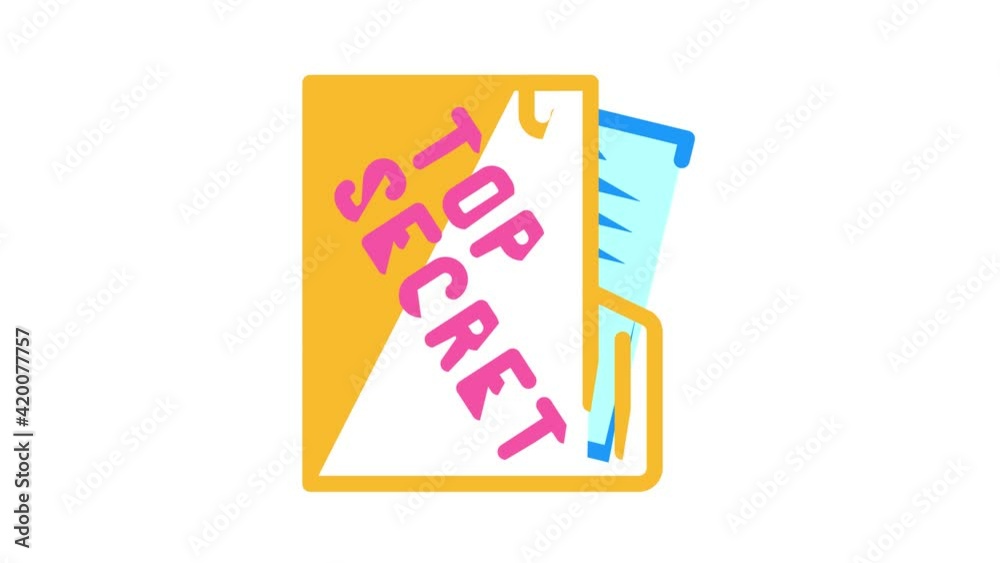 top secret documents color icon animation top secret documents color icon animation