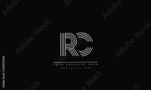 RC, CR, R, C Letter Logo Design with Creative Modern Trendy Typography