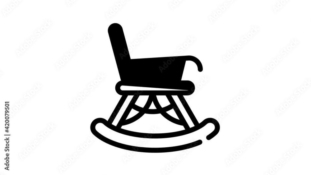 rocking chair black icon animation rocking chair black icon animation