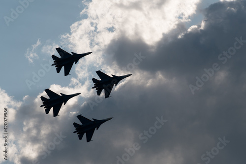 Fighter airplane silhouette