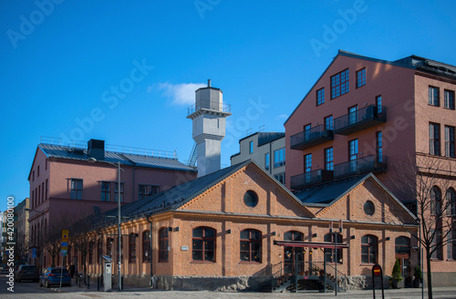 Photography Old factory buildings at the district of Sundbyberg in Stockholm a winter day