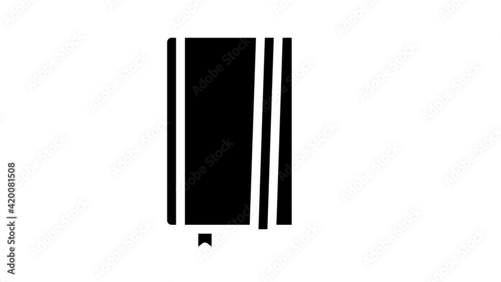 notebook and pen glyph icon animation notebook and pen glyph icon animation