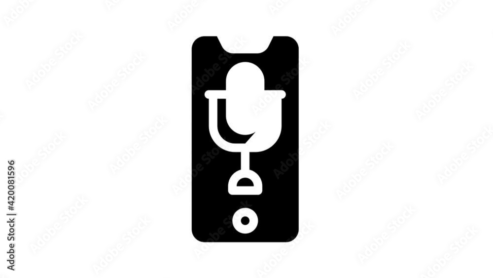 dictaphone phone glyph icon animation dictaphone phone glyph icon animation